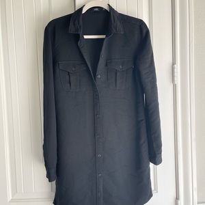 Black button up dress